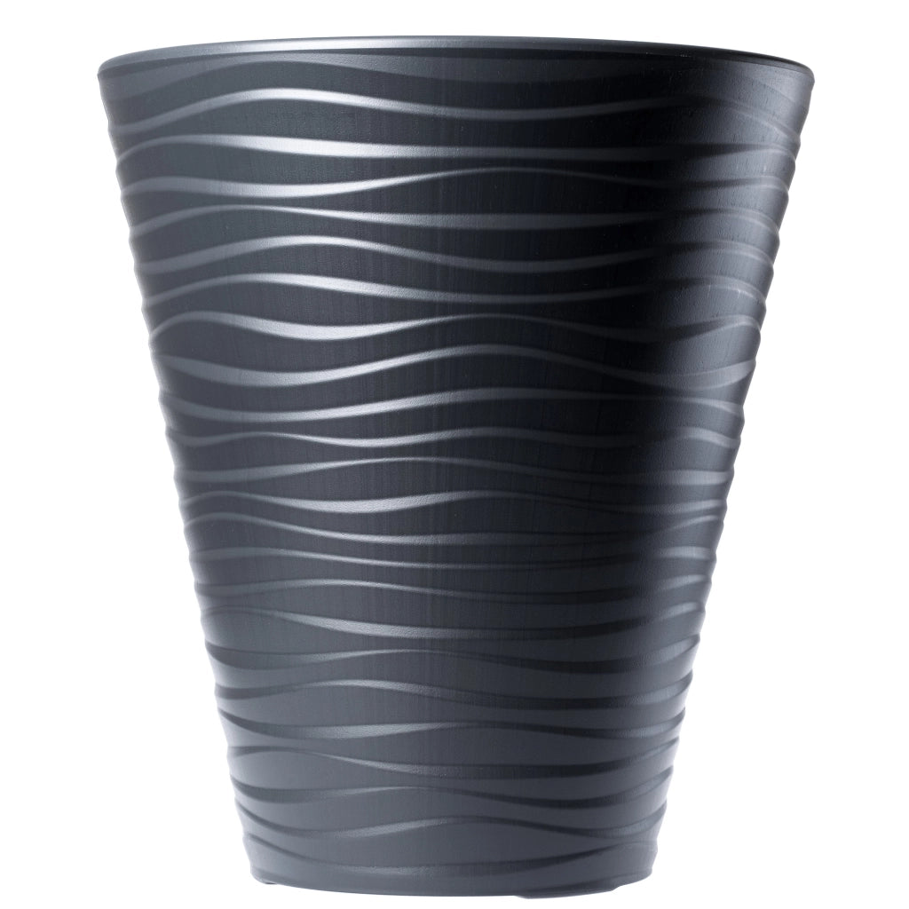Vaso da fiori KADAX da 30 cm con coperchio e inserto in plastica antracite