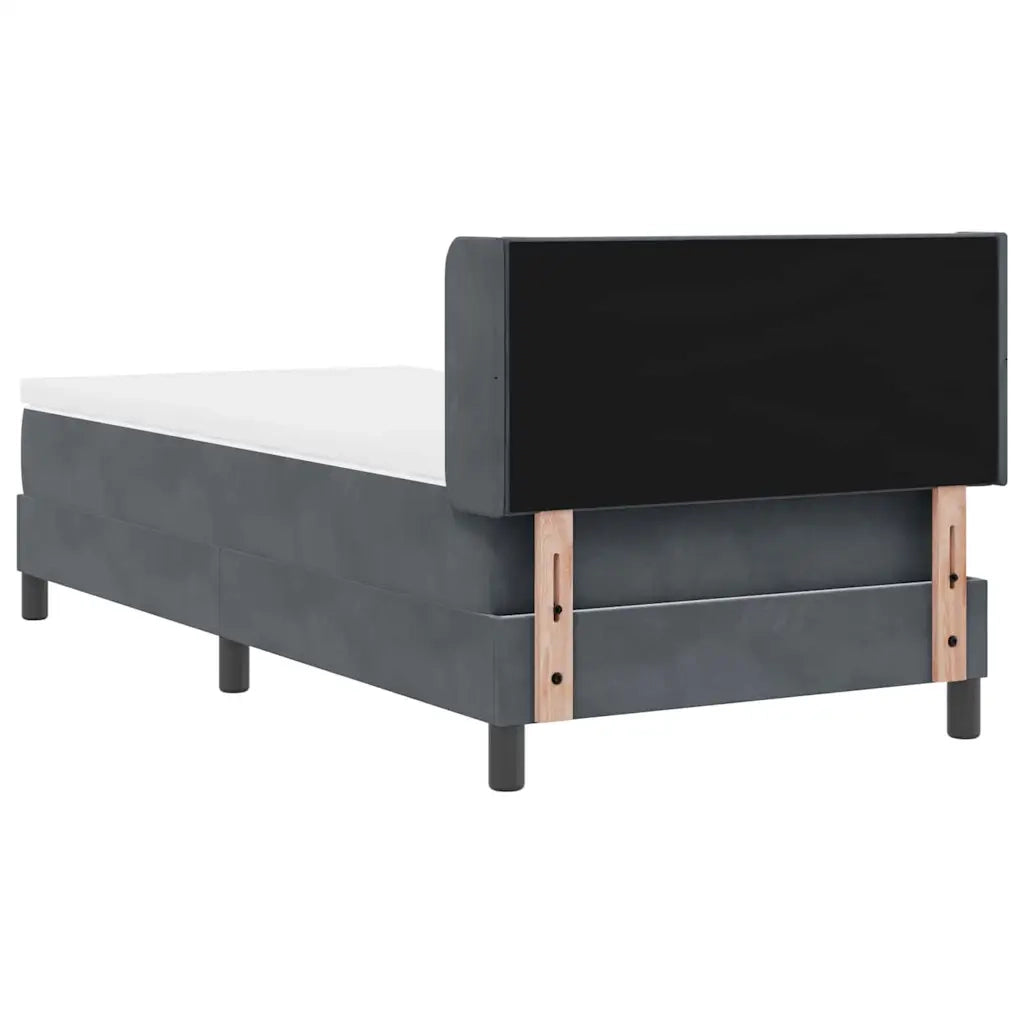 Letto a molle con testiera Grigio scuro 200 x 90 cm Velluto 3341505