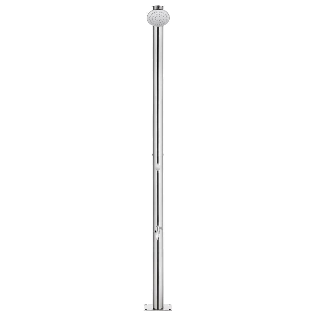 Doccia da giardino con base 220 cm acciaio inox marrone 02_0042041