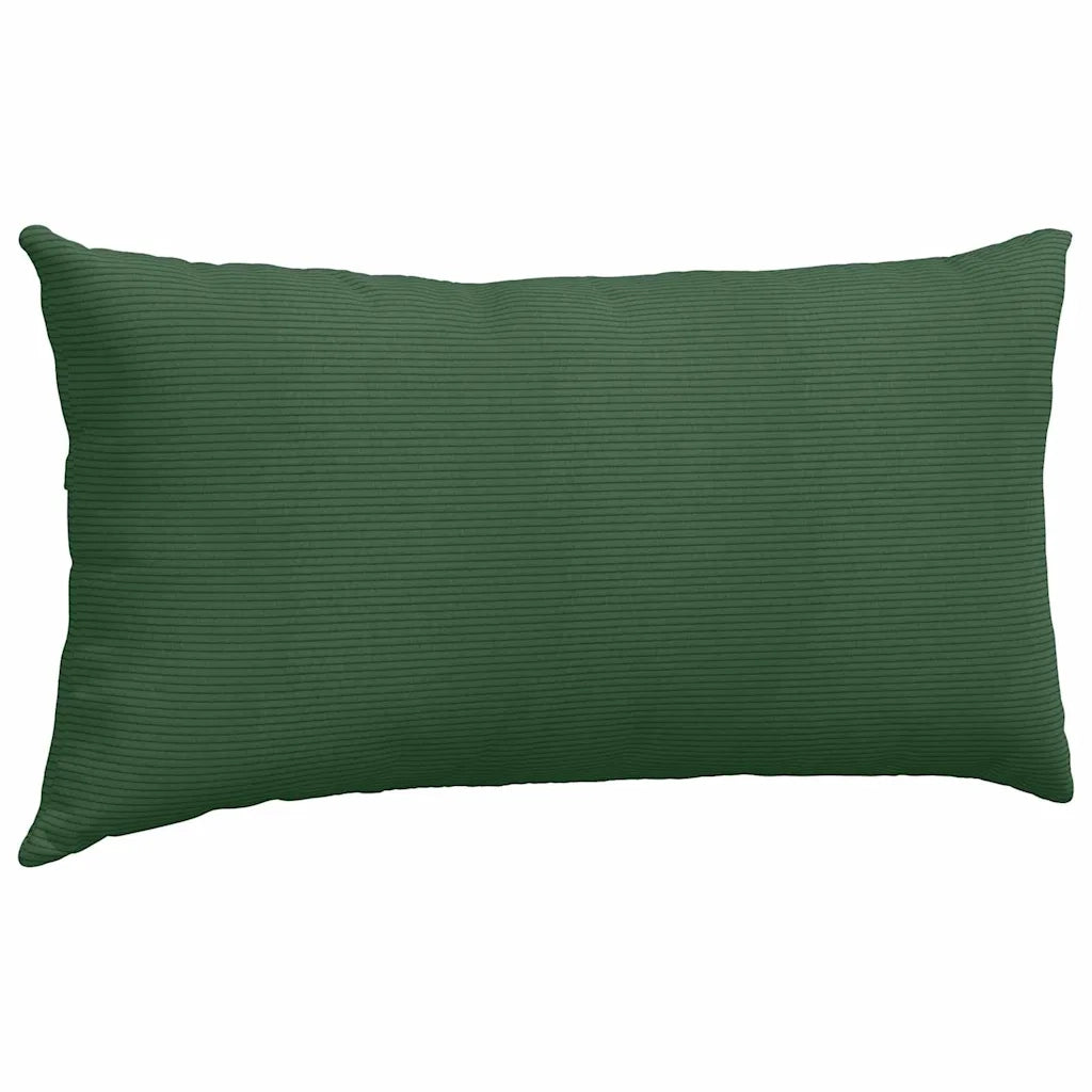 Cuscini da Divano 2 pz | Cuscini per sedie Verde Scuro 80 x 40 cm Tessuto in Cords