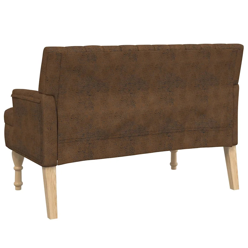 Panca con Cuscini Marrone 113x64,5x75,5 cm in Scamosciato CFW7485082