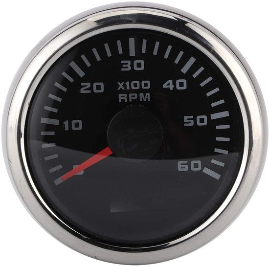 Contachilometri - Display LCD - 52mm - 6000 giri/min - Per Auto e Motociclo - Macchine da Costruzione e Motopompe da Bordo