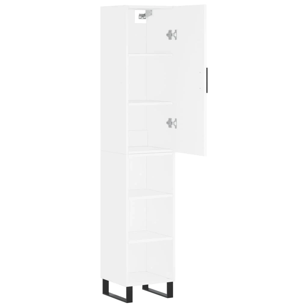 Buffet credenza cassettiera mobiletto mobile contenitore organizer cucina soggiorno salotto alto 34,5 x 34 x 180 cm legno ingegnerizzato bianco 02_0032383
