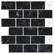 Piastrella subway 10 pcs Marmo Nero 30 x 30 cm 42046126