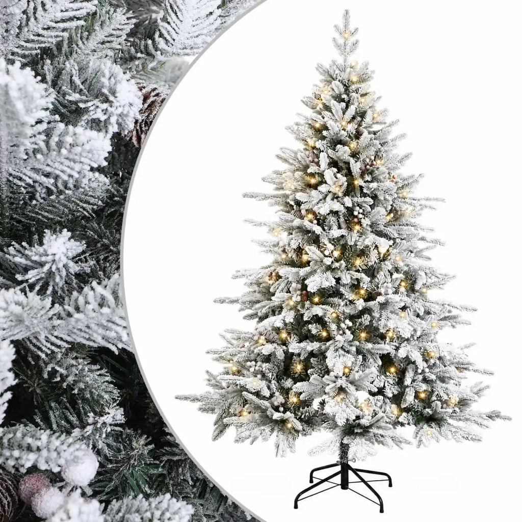 Albero di Natale Artificiale con Rami Pieghevoli 150 cm 150 LED 3465488
