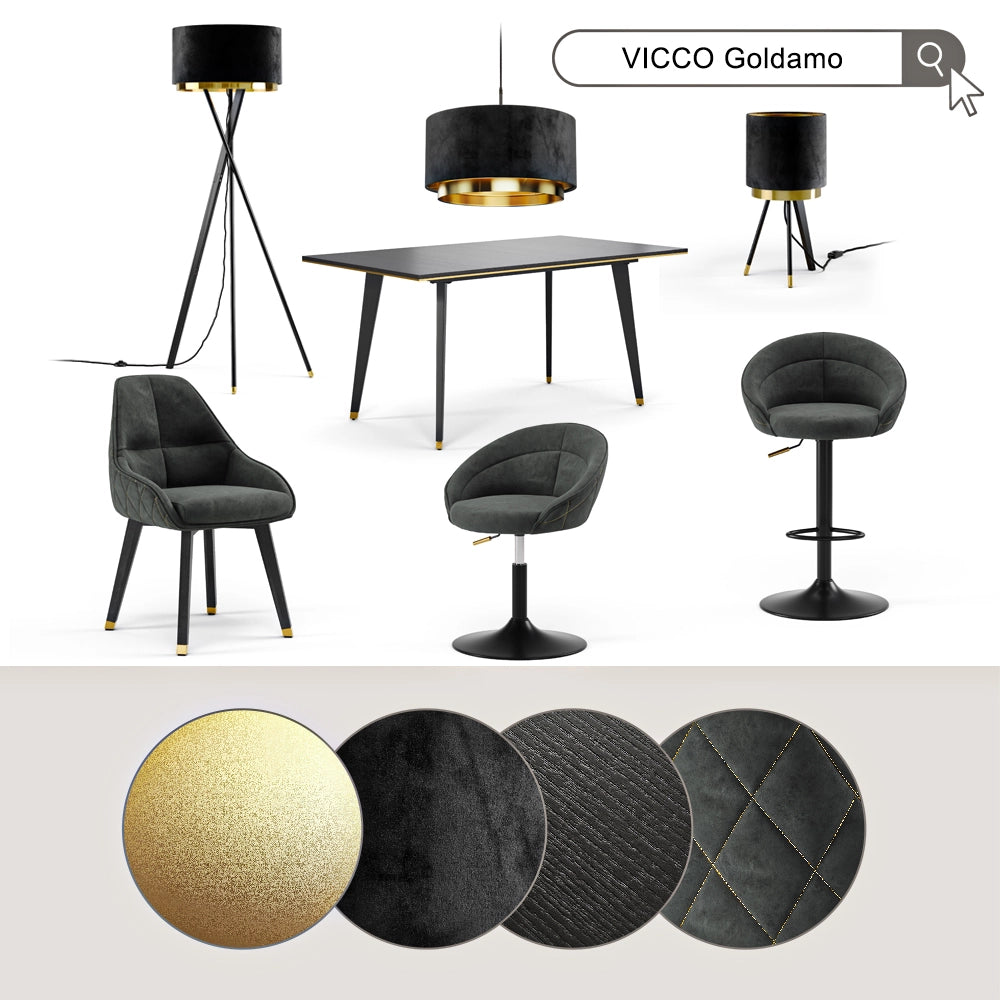 Vicco Lampada da tavolo Nero 23 x 46 cm Set di 2