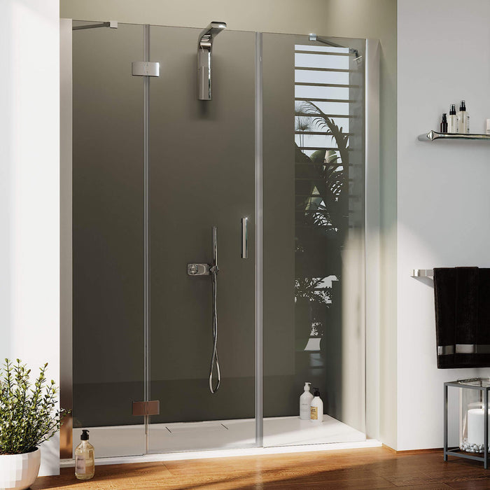 Porta Doccia 145 cm 1 Anta Battente in Cristallo Trasparente 6mm H190 Fosterberg Herning