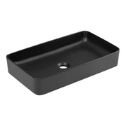 Lavabo rettangolare da appoggio 61x34 cm nero opaco in ceramica
