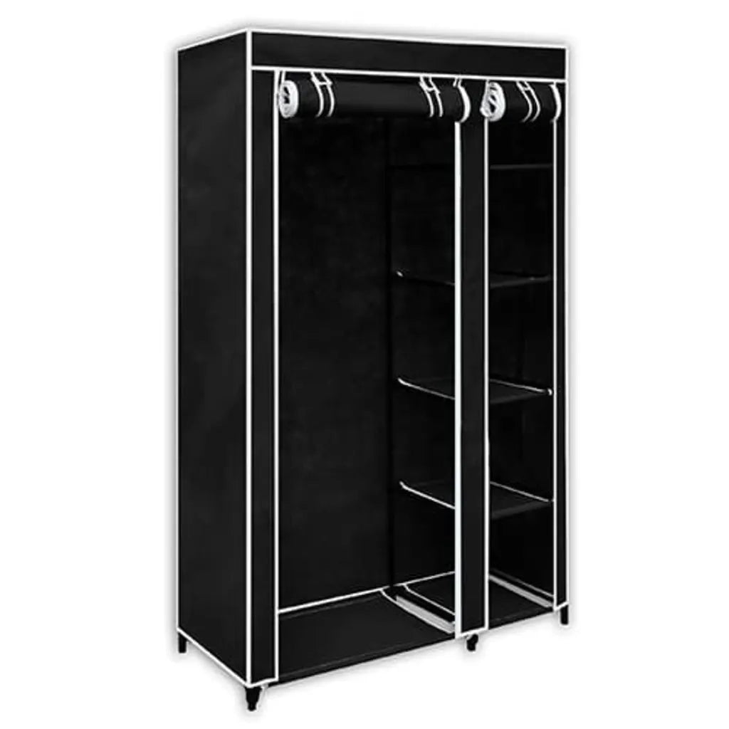 Armadio Guardaroba Pieghevole Nero 110 x 45 x 175 cm 60719