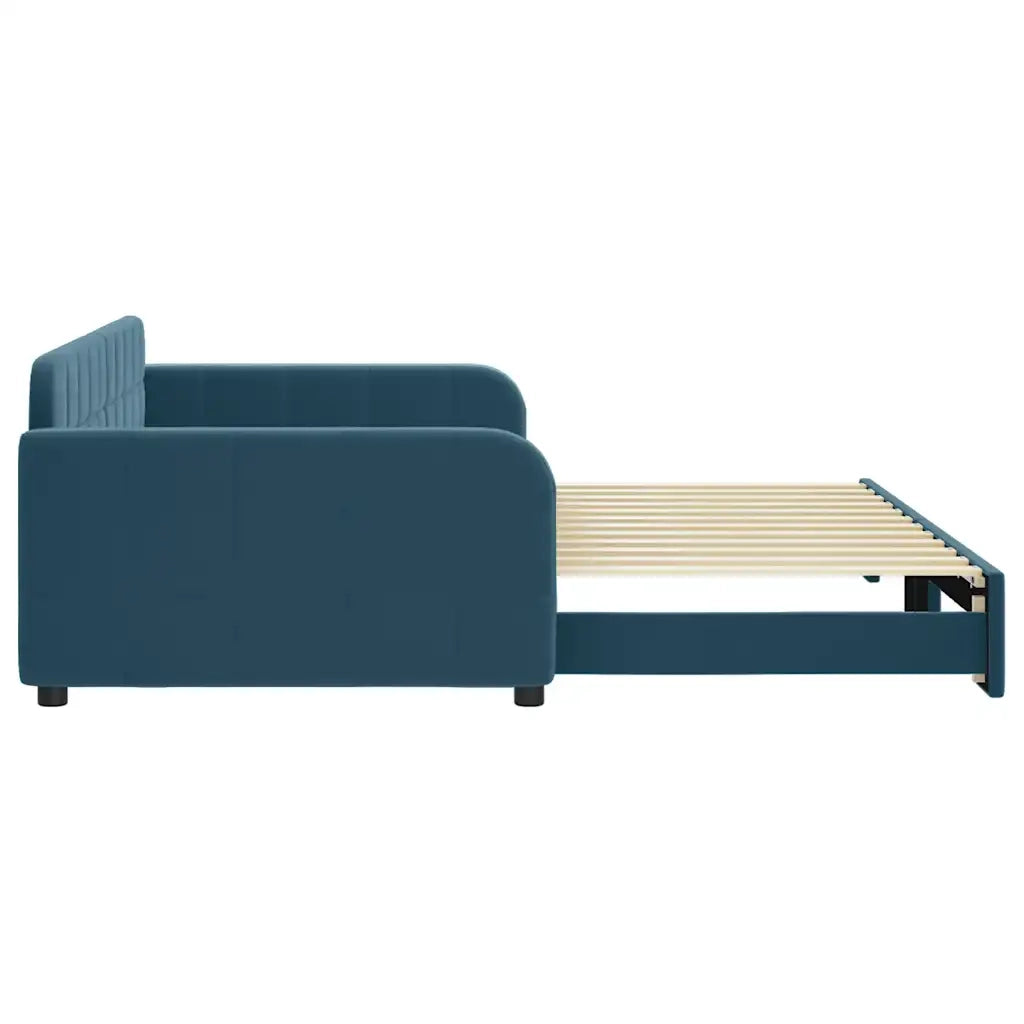 Divano Letto con Letto Estraibile-Sofa Letto-Daybed Blu 100x200 cm in Velluto 699649