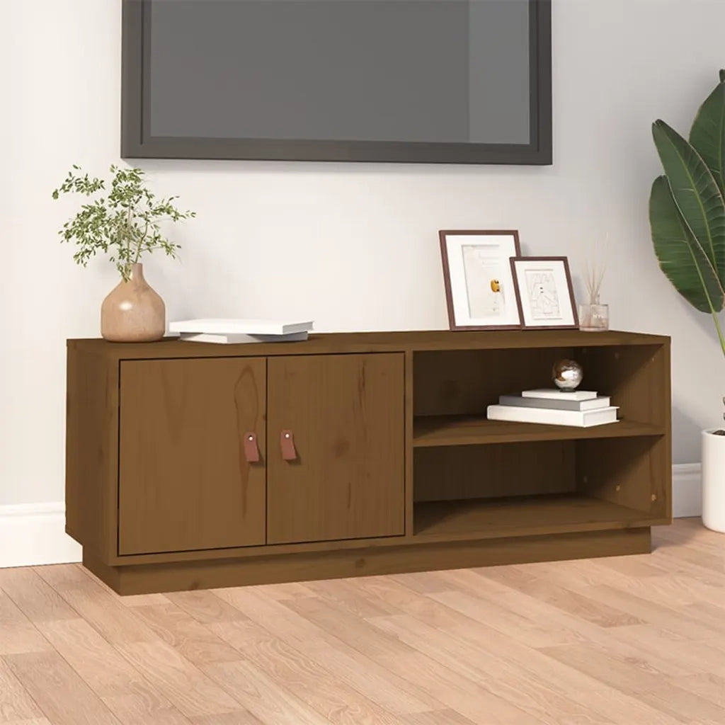Mobile Porta TV ambra 105x34x40 cm in Legno Massello di Pino 818223