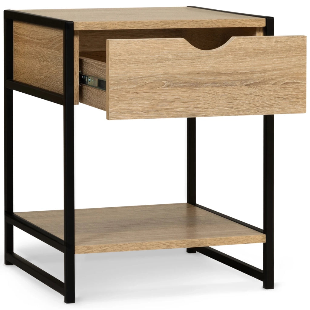 IDMarket - Set di 2 comodini di design industriale DETROIT