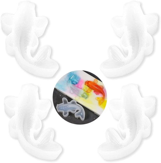 Mal di Silicone per Hars Koi per Vissen - Decorazione di Torta - Decorazione di Goudvis/Sieraden con Epoxy 

Modello: Mal - 4 Stuks