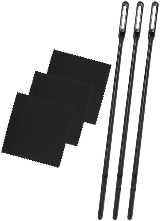 Set di pulizia della flauto - 3 x Asta di pulizia della flauto - 3 x Fazzoletto di pulizia della flauto - Materiale di alta qualità - Resistenti ai graffi - Capacità di pulizia morbida - Pulitori di flauto