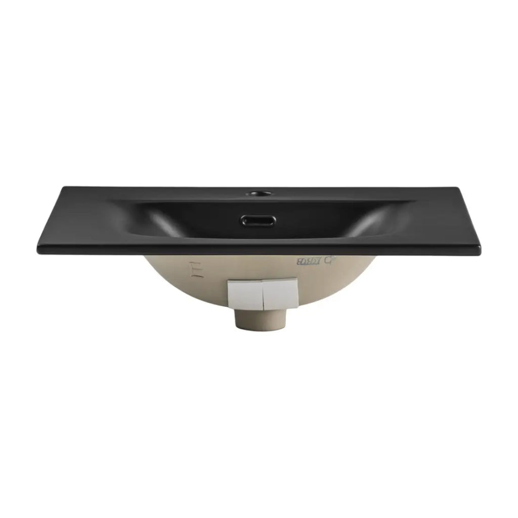 Lavabo da incasso VELOA 60 cm in ceramica nero opaco