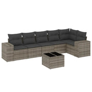 Set Divani da Giardino 7 pz con Cuscini Grigio in Polyrattancod mxl 112447