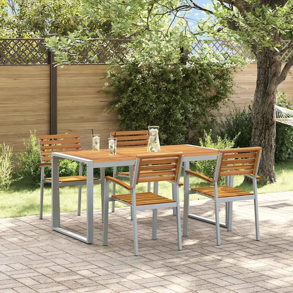 Set da Pranzo per Giardino 5 pcs Grigio 3284361