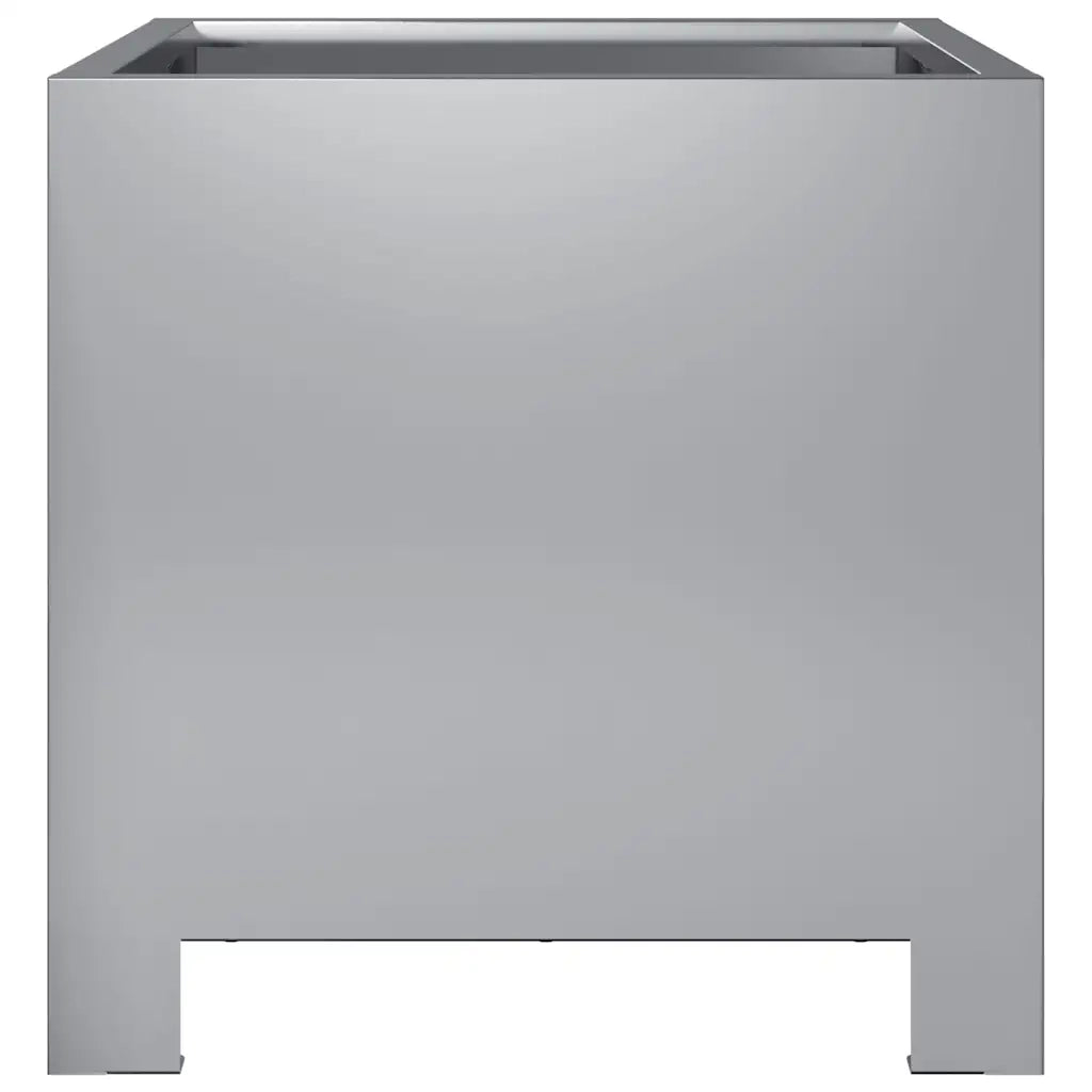 Fioriere da Giardino 2 pz 30x30x30 Grigie in Acciaio Zincato 851196