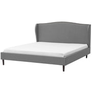 Letto Imbottito Velluto colore Grigio a Doghe Testiera Trapuntata 180 x 200 cm stile tradizionale classico