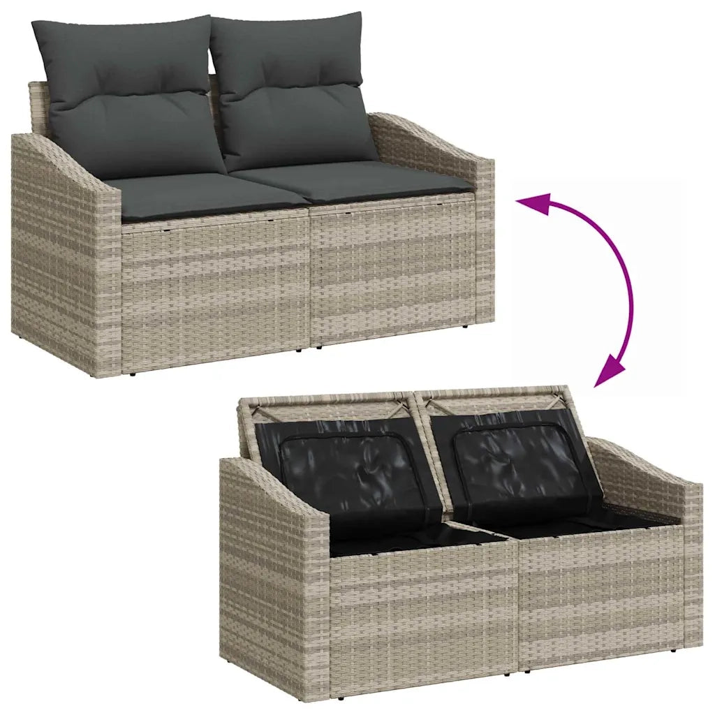 Set di divani con cuscino 6 pcs Grigio chiaro polyrattan 3355361