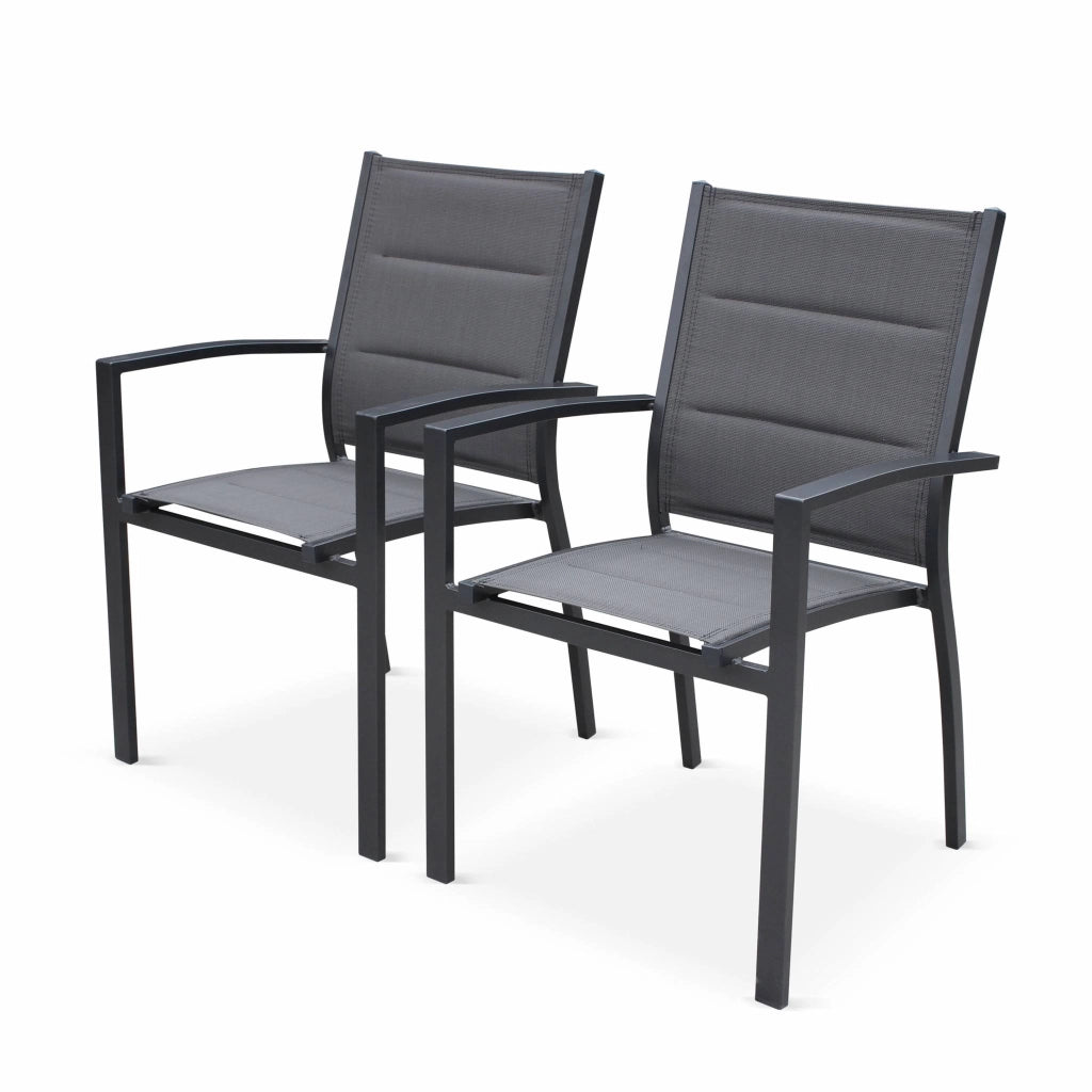 Set tavolo da giardino allungabile con 10 sedie, antracite