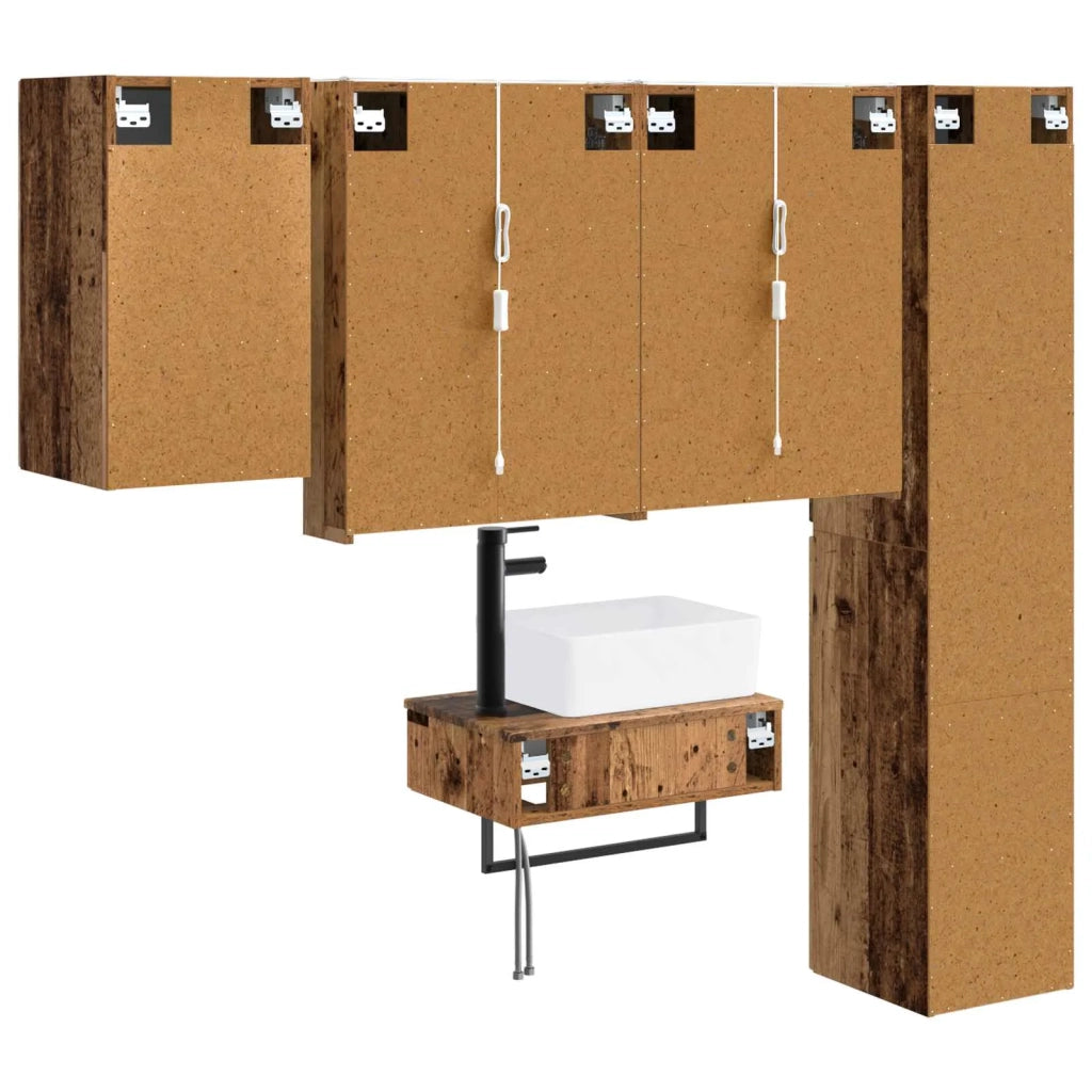 Set di mobili per il bagno 5 pcs Legno antico 3407285