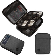 Tas elettronica a doppia tasca per viaggiare con cavi, caricabatterie, adattatori, powerbank, tablet da 79 pollici, stick USB, schede SD, nero, unico modello, organizzatore di cavi.