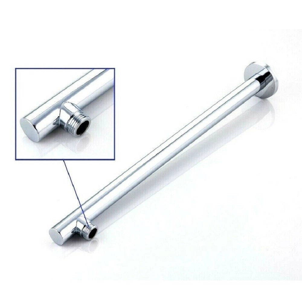 Trade Shop - Braccio Per Soffione Doccia Tondo In Ottone Cromato Completo Di Rosone 40cm -