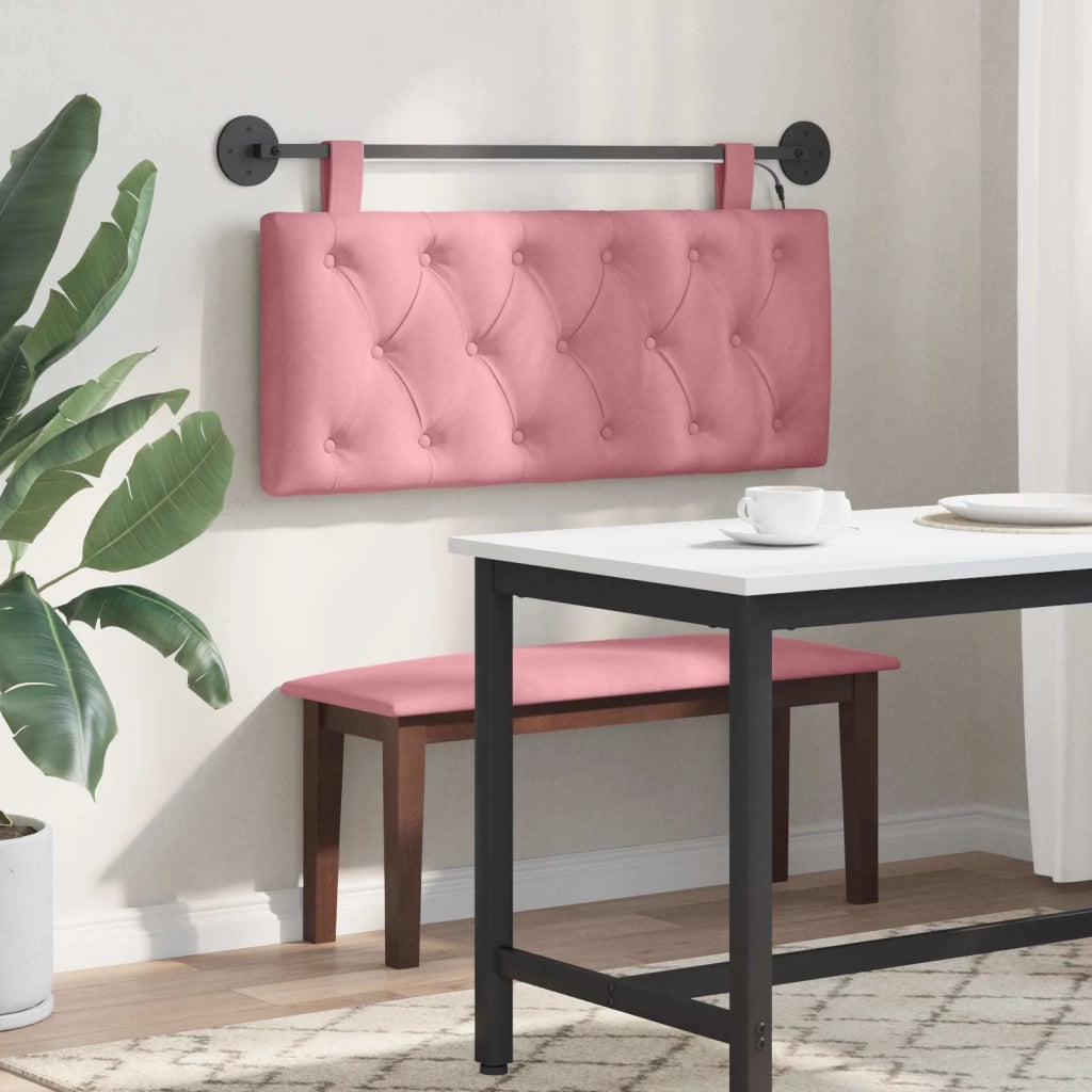 Testiera sospesa Con luce LED Rosa Velluto