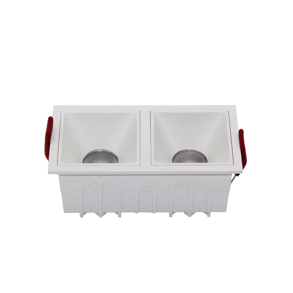 Doppio Faretto Da Incasso Moderno Alfa Led Alluminio Bianco