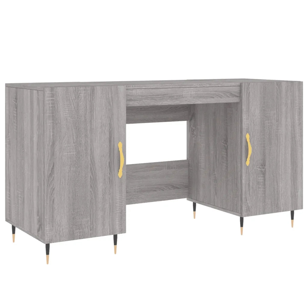 Scrivania | Tavolo da Ufficio Grigio Sonoma 140x50x75 cm in Legno Multistrato