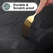 Tavolo in plastica lavabile con effetto lotus - Peso 350 g/m² - Dimensioni 100 x 140 cm - Reattivo all'acqua - Tovaglie per tavolo con protezione contro macchie - Facile da pulire - Nero
