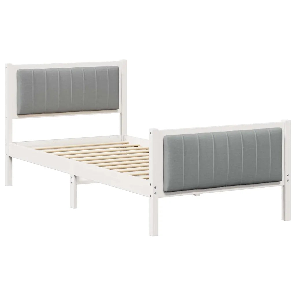Struttura del Letto Bianco e grigio chiaro 90 x 200 cm 878498
