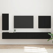 Set di Mobiletto da TV a Parete Montaggio a parete 6 pcs Nero 3408944