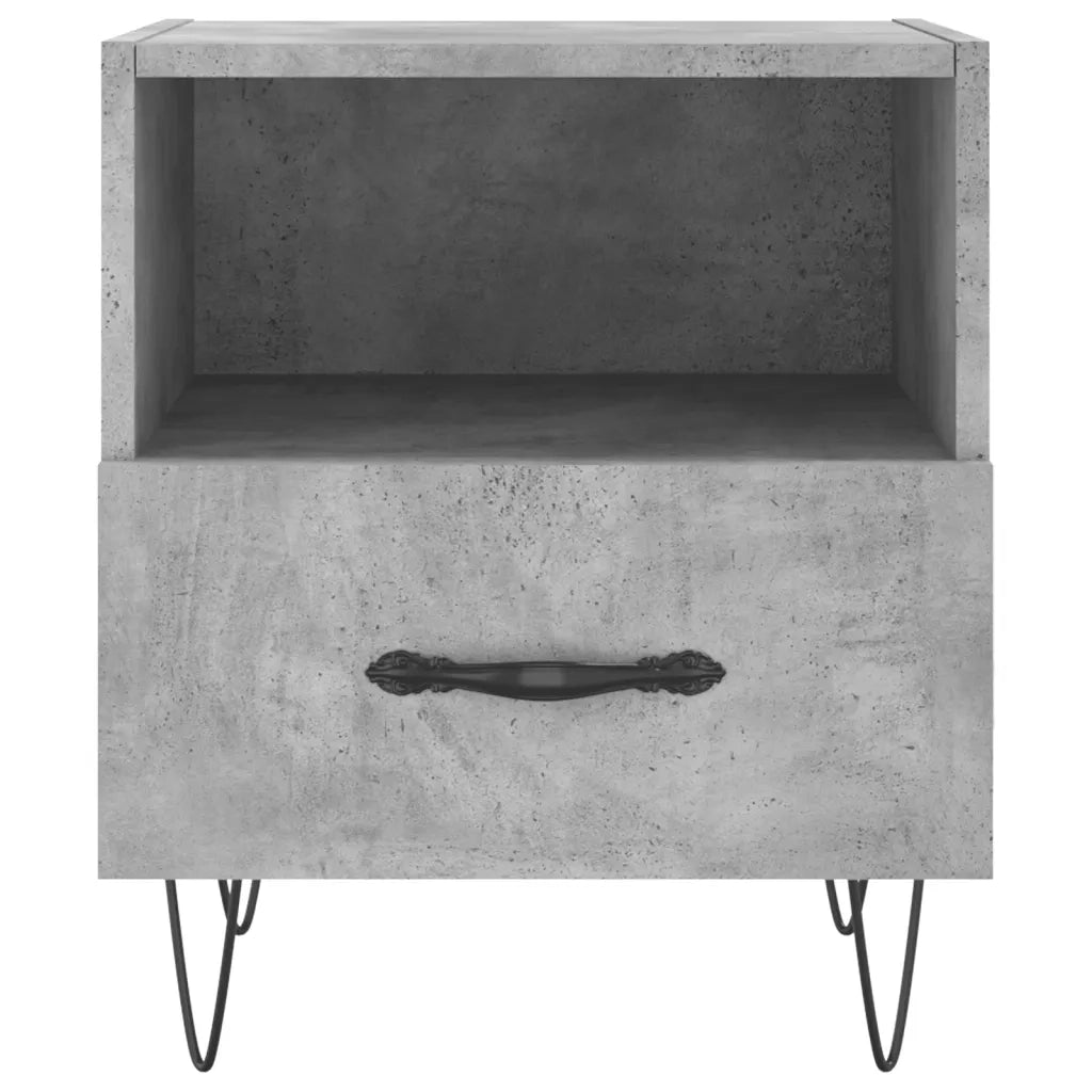 Comodini 2 pz-Set di 2 Tavolino da notte Grigio Cemento 40x35x47,5 cm in Legno Multistrato 324061