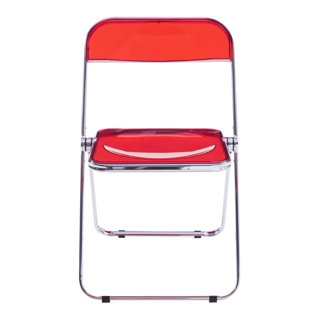 Set di 2 sedie pieghevoli da esterno per giardino campeggio e terrazza 74 x 46 x 47 cm rosso 03_0009647