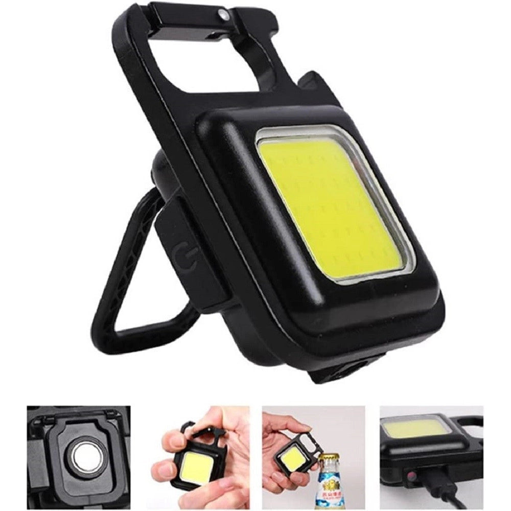 Trade Shop - Mini Torcia Portatile Cob Ricaricabile Portachiavi Multifunzione Emergenza Pesca -