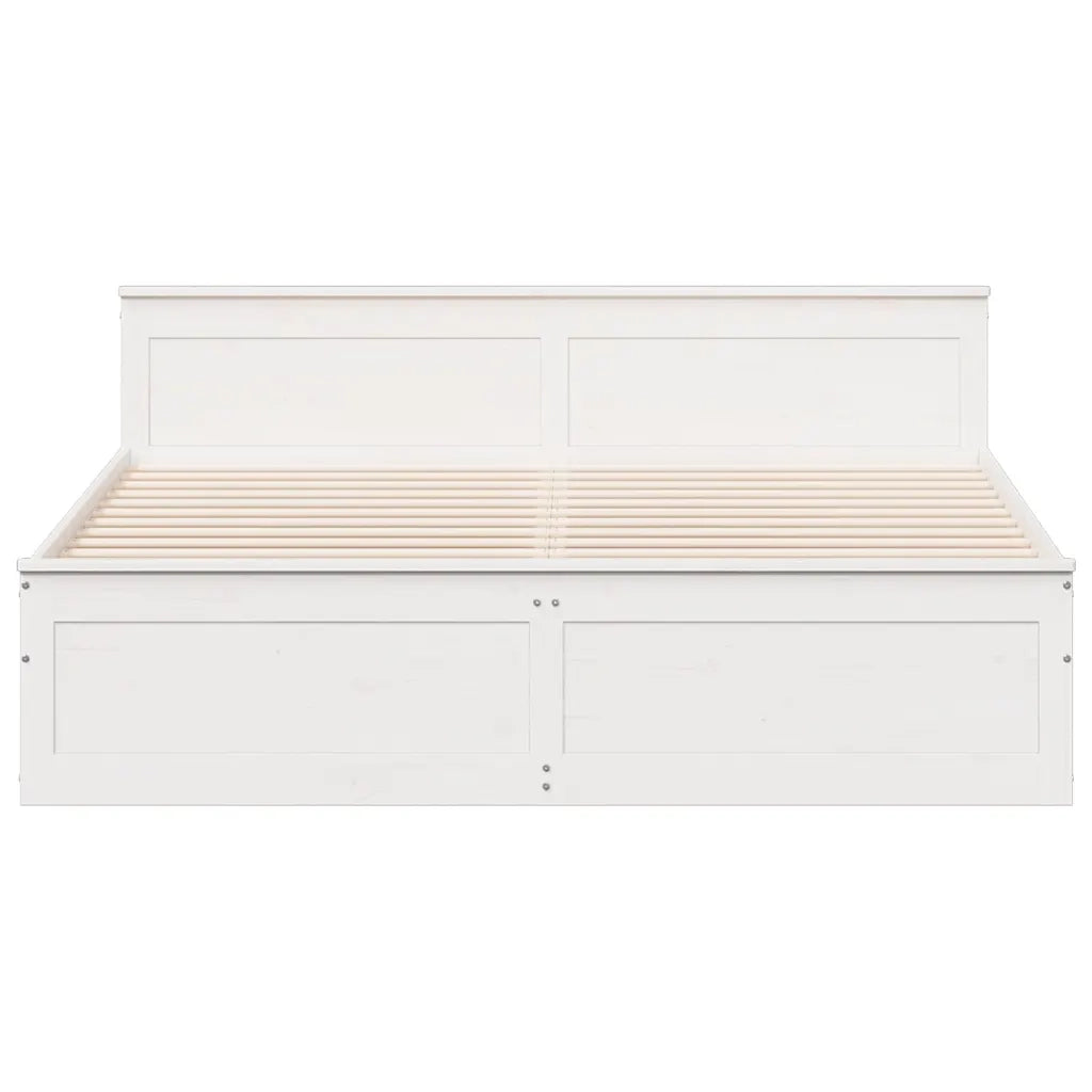 Giroletto senza Materasso con Testiera Bianco 200x200 cm Pino 3308754
