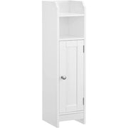 Mobile colonna bagno stretto in MDF bianco con ripiani regolabili