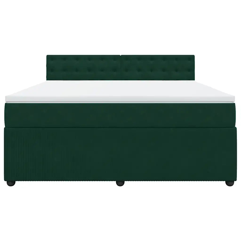 Giroletto a Molle con Materasso Verde Scuro 180x200 cm Velluto 3287821
