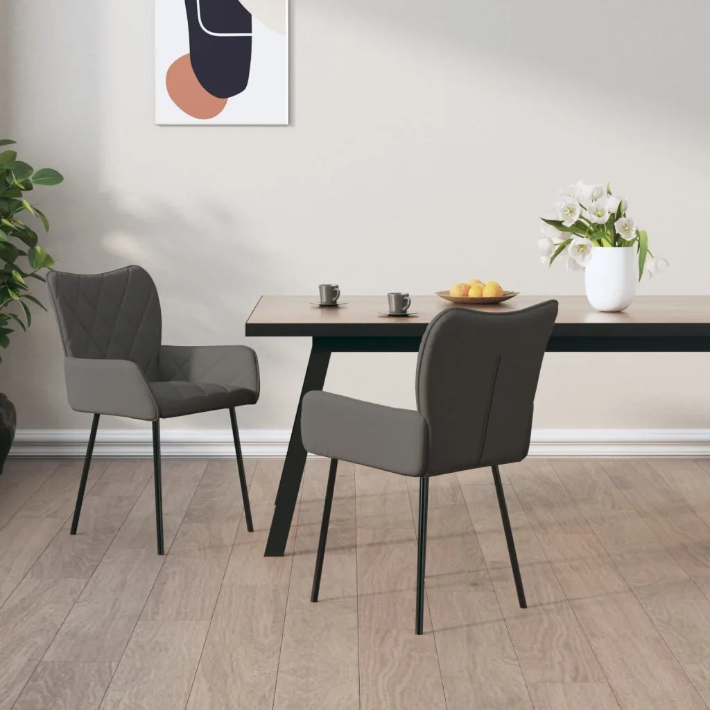 Sedie da Pranzo 2 pz | Sedie da cucina Grigio Scuro in Tessuto