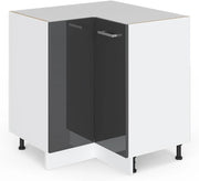 Mobile ad angolo cucina R-Line, Antracite lucido, 75.6 cm senza piano di lavoro, per la libera combinazione all'interno di sistemi cucina modulari