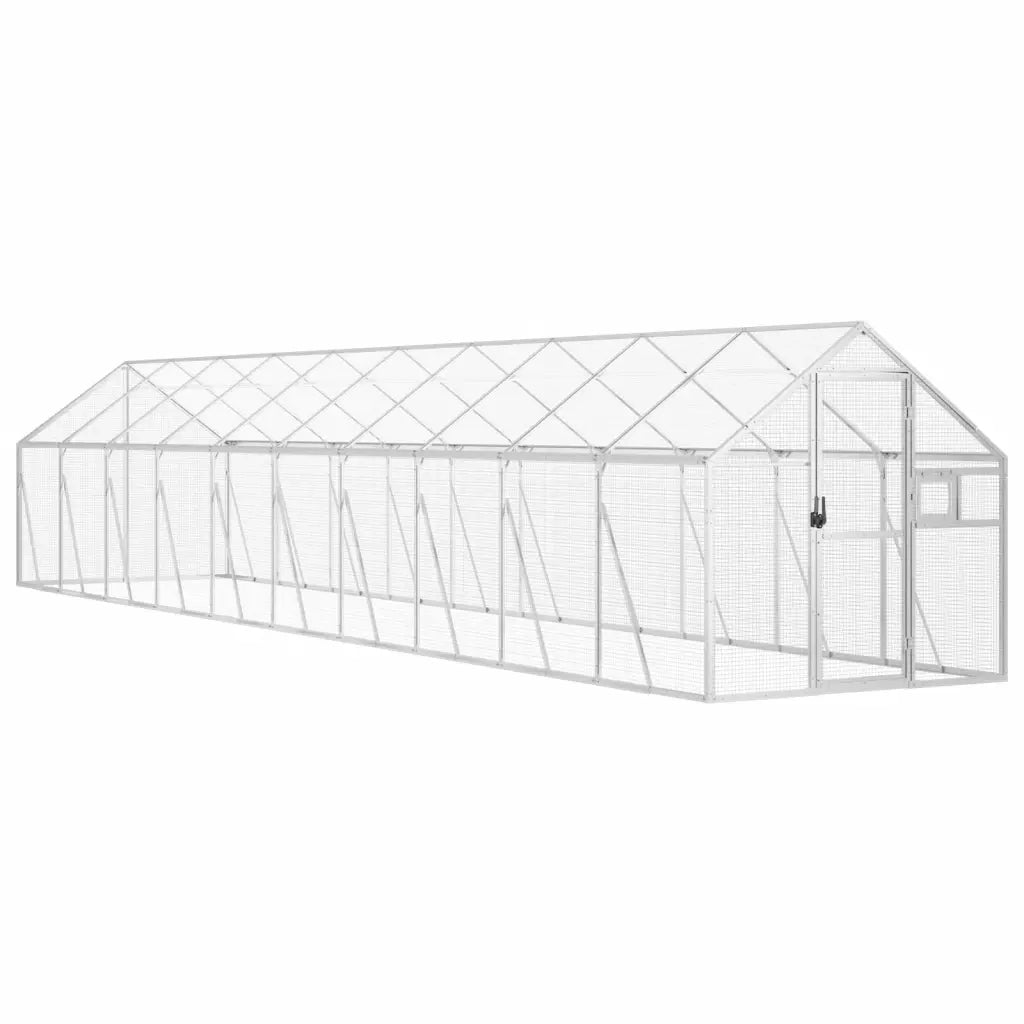 Voliera Argento 1,79x10x1,85 m in Alluminio 3155800
