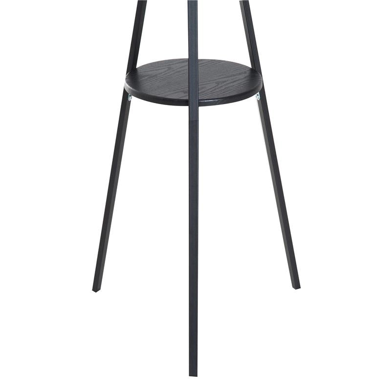 APPENDIABITI DA TERRA ATTACCAPANNI IN METALLO E LEGNO NERO 45X45X180CM