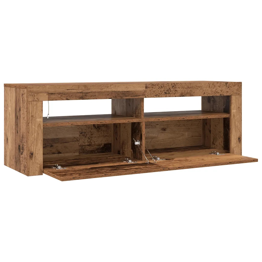 vidaXL Mobile Porta TV con LED Legno Antico 120x35x40 cm Multistrato