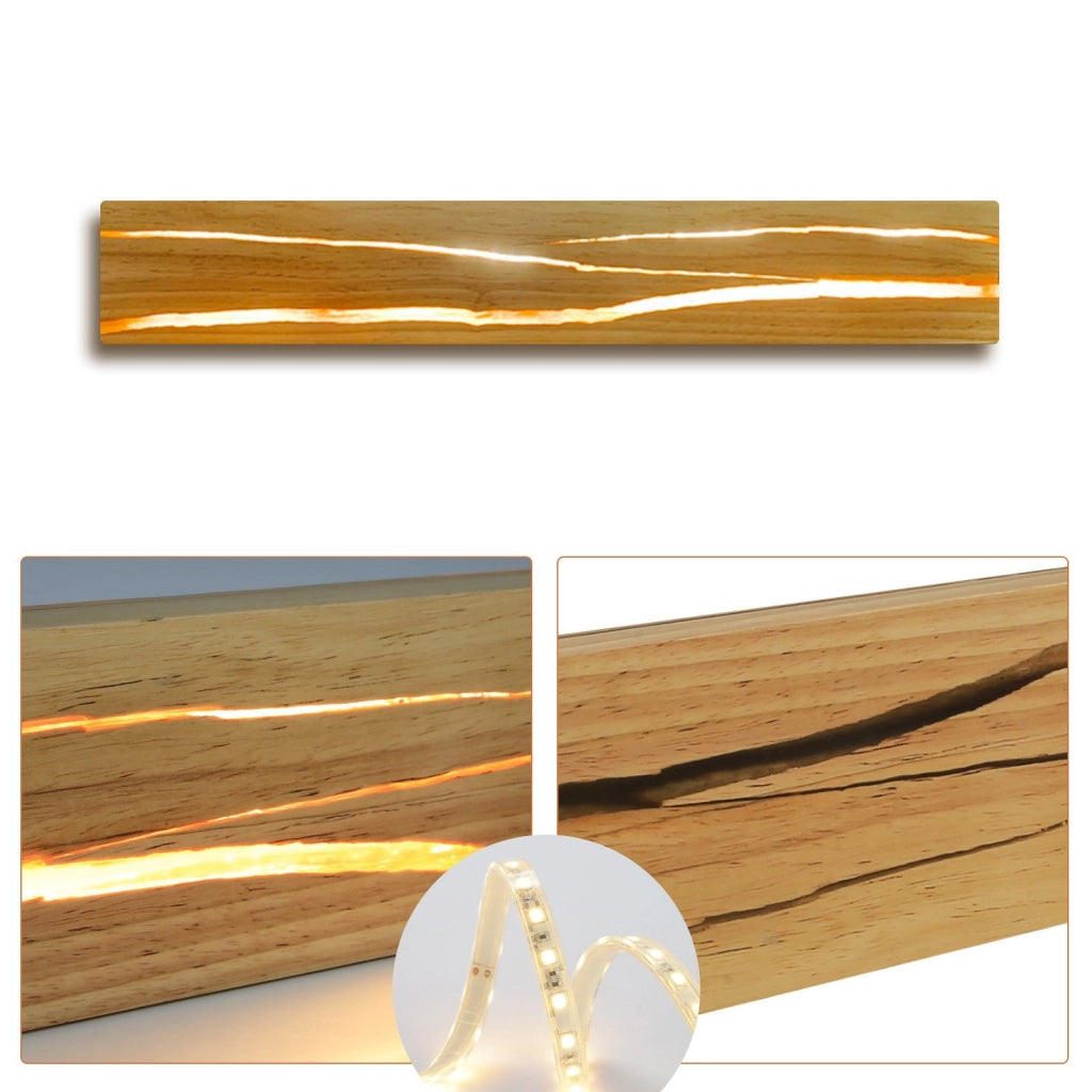 ZMH Lampada da Parete LED in Legno Luce Calda 50cm per Soggiorno Corridoio Camera da Letto