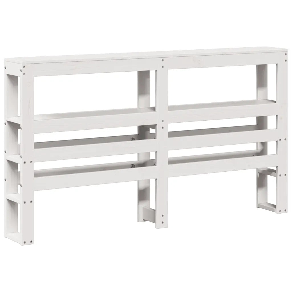 vidaXL Giroletto con Testiera Bianco 135x190 cm Legno Massello di Pino