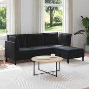 Set di mobili per il soggiorno con cuscino 4 pcs Nero Velluto