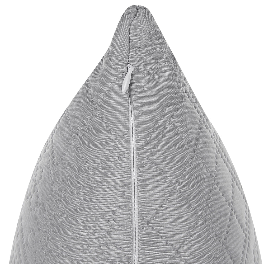 Copriletto in Tessuto di Poliestere Grigio 160 x 220 cm con Cuscini Motivo in Rilievo Decorativo Copriletto Lenzuola Classico Camera da Letto