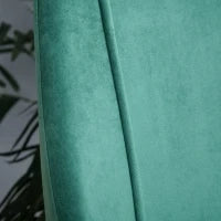 Set 2 Sedie da Pranzo Imbottite Moderne con Rivestimento e Schienale, Gambe in Ferro da Cucina, Salotto o Soggiorno in Stile Moderno, Verde, 50x56.5x85cm